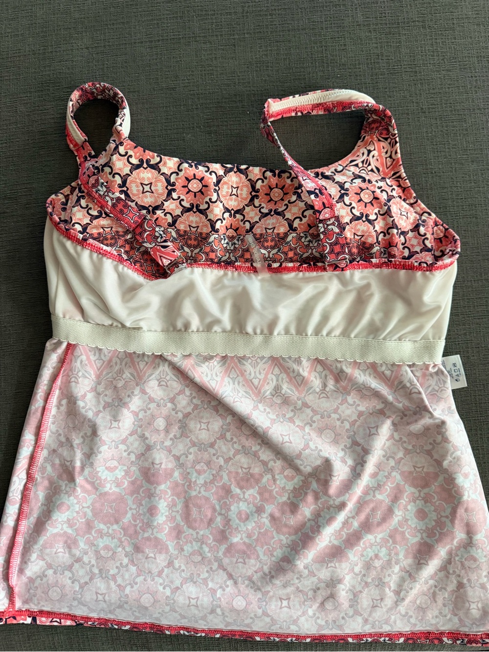 Womens LANDS’END Underwire Tankini Swim Top Size 16D - Picture 8 of 14